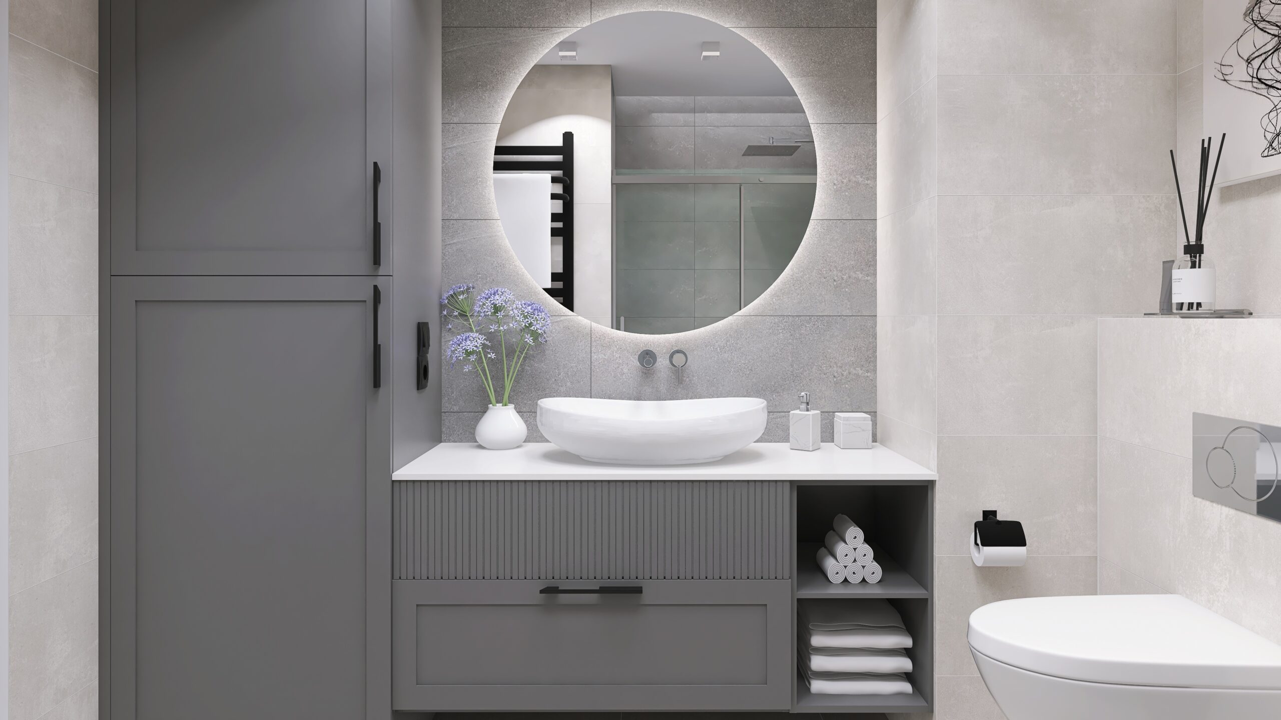 Łazienka w szarościach