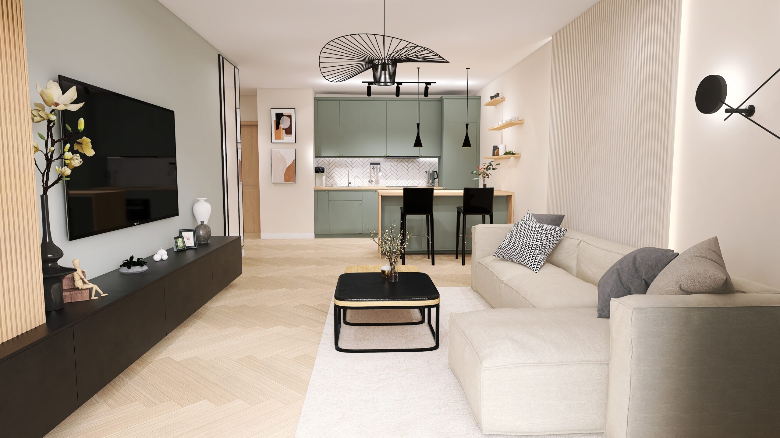 Salon z kuchnią IKEA